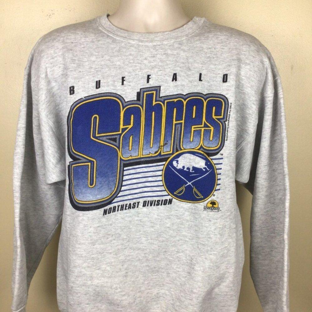 Vtg 1993 Buffalo Sabres Crewneck Heather Gray 90S N_H_L Team